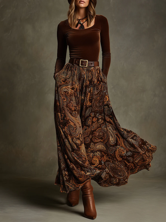 Francesca | Completo vintage con gonna maxi
