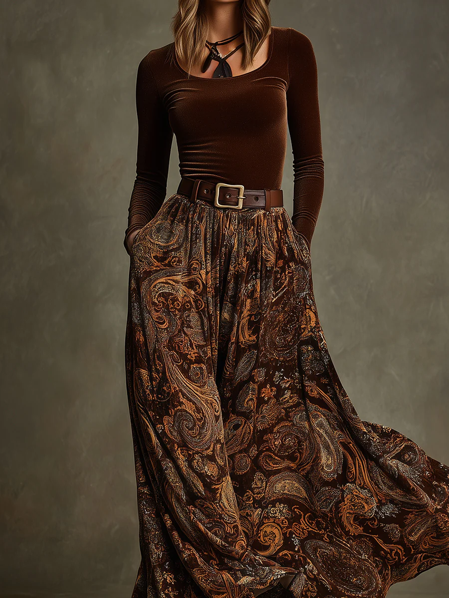 Francesca | Completo vintage con gonna maxi