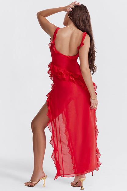 Antonella | Lungo scialle boho con volant