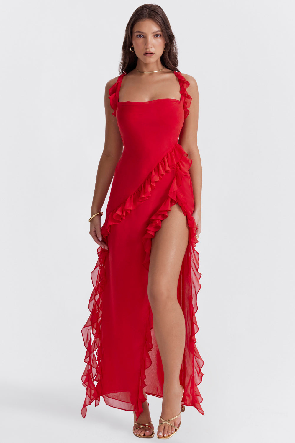 Antonella | Lungo scialle boho con volant