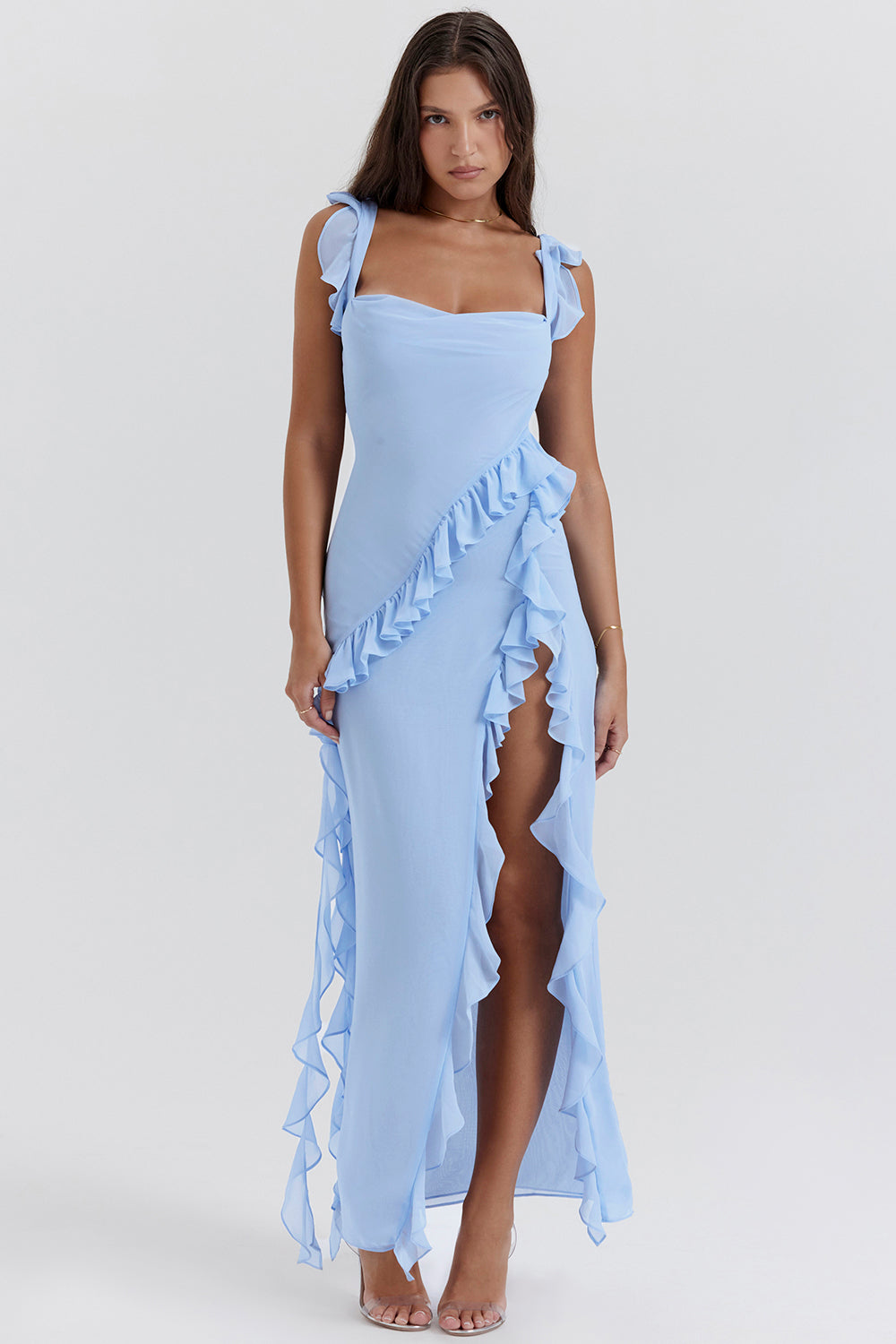 Antonella | Lungo scialle boho con volant