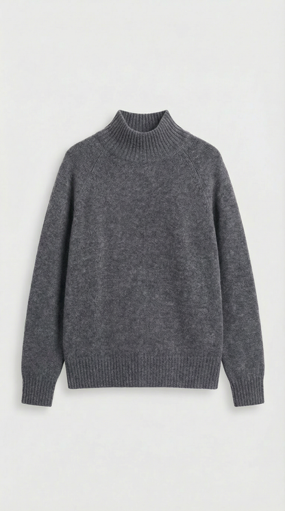Vilo - 100% Wool Set with Thick Sweater and Wide Pants Grey