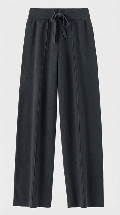 Milos - 100% Merino Woolen Wide Leg Pants Black