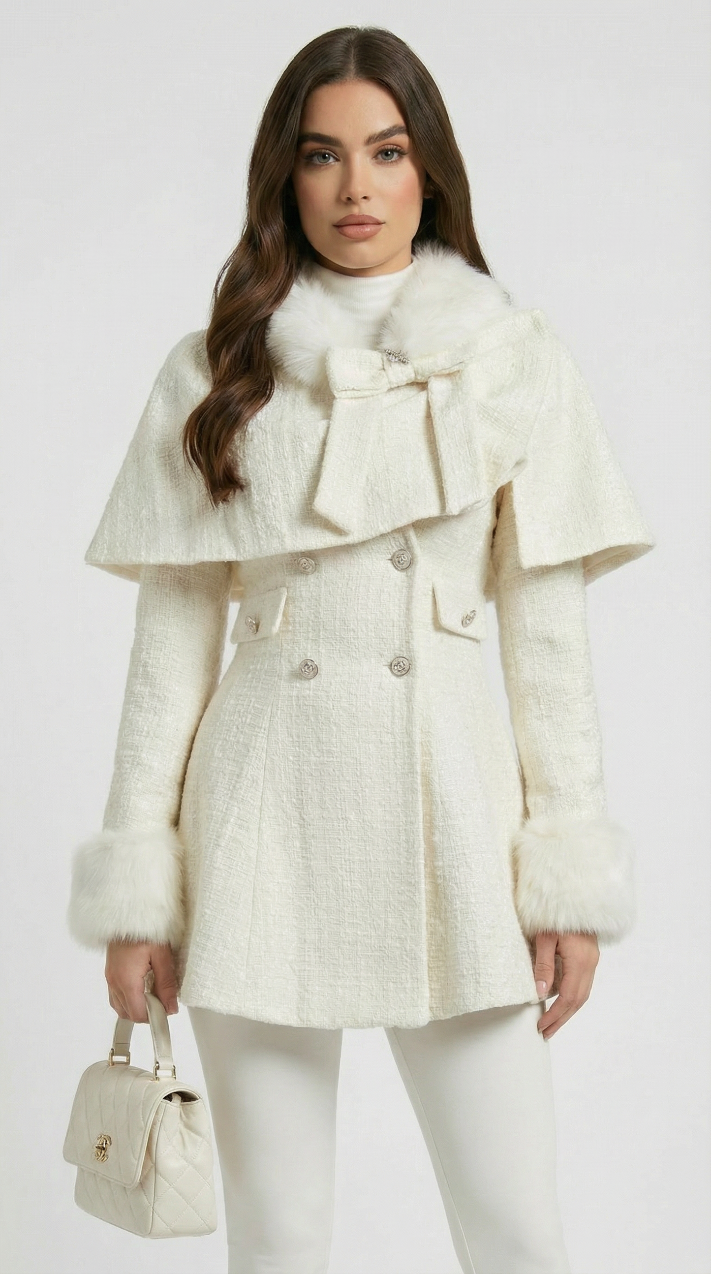 Umber - 2 Piece Coat with Bow Collar