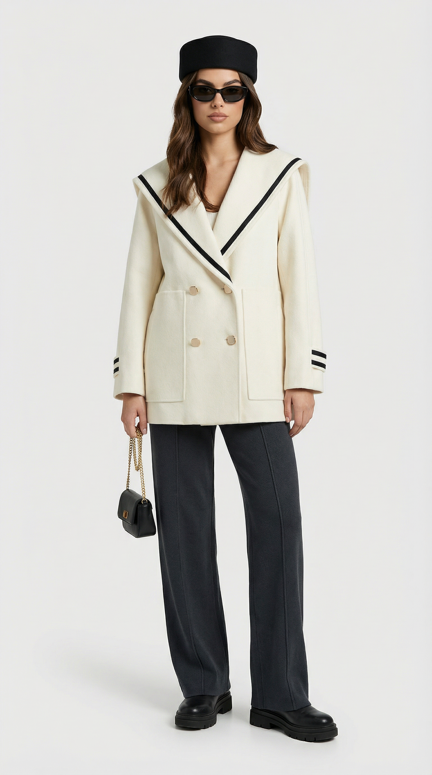 Frosta - Loose Sailor Coat with Large Pocket