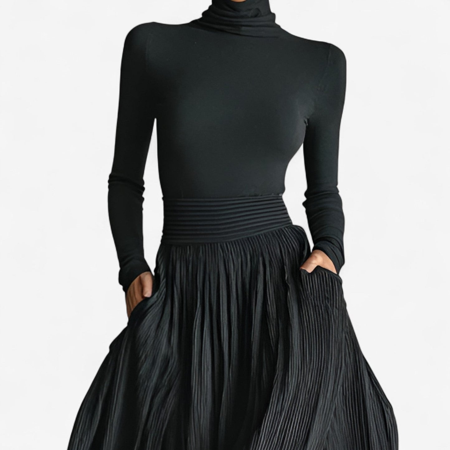 Eleonora | Elegante cappotto lungo plissettato