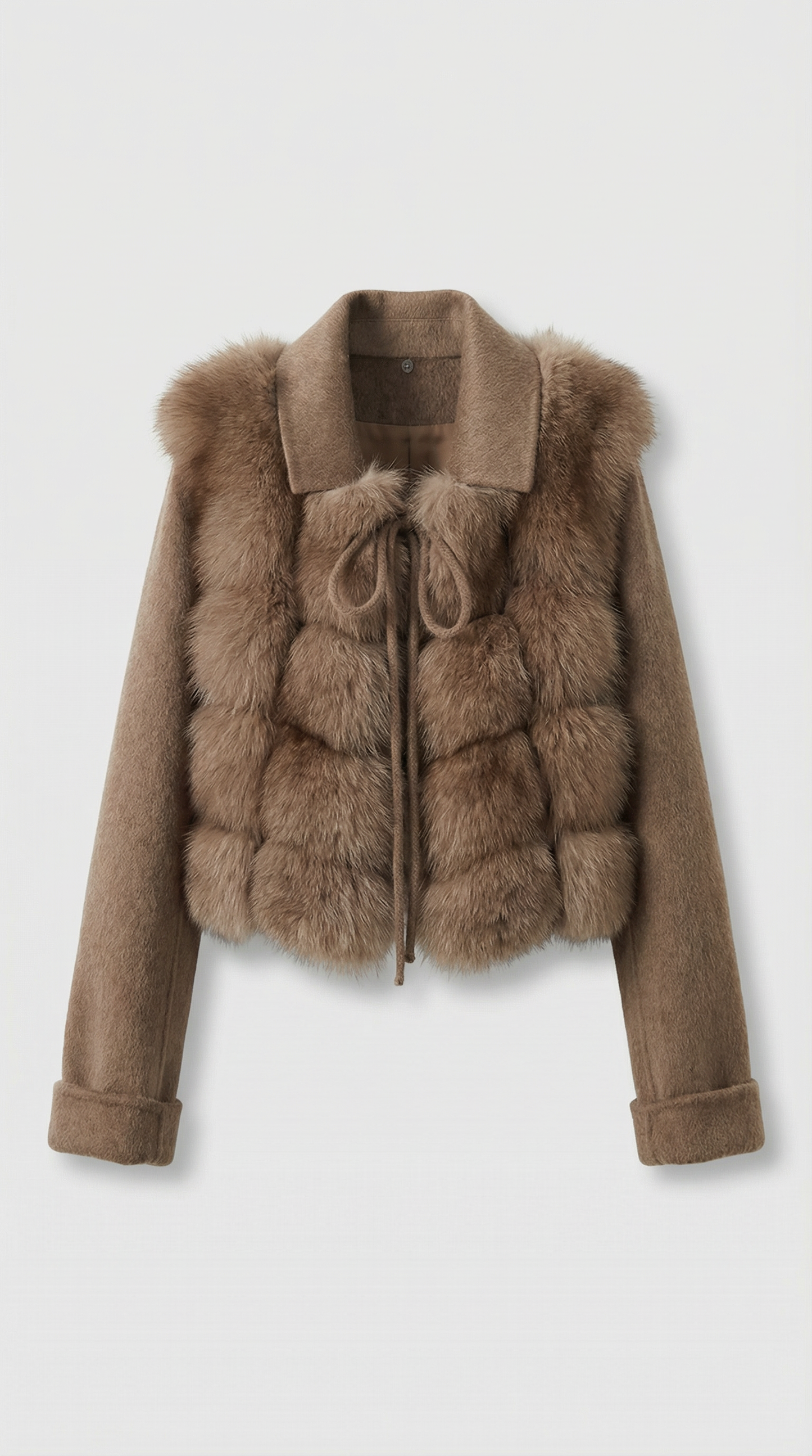Thorne - Natural Fox Fur and Wool Coat