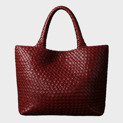 Intreccia | Borsa tote in lana e pelle lavorata a mano