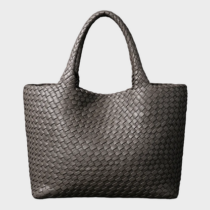 Intreccia | Borsa tote in lana e pelle lavorata a mano