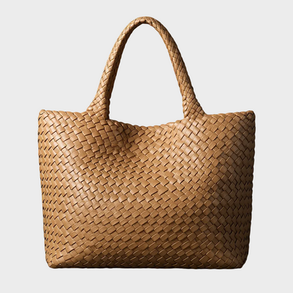 Intreccia | Borsa tote in lana e pelle lavorata a mano