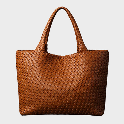 Intreccia | Borsa tote in lana e pelle lavorata a mano