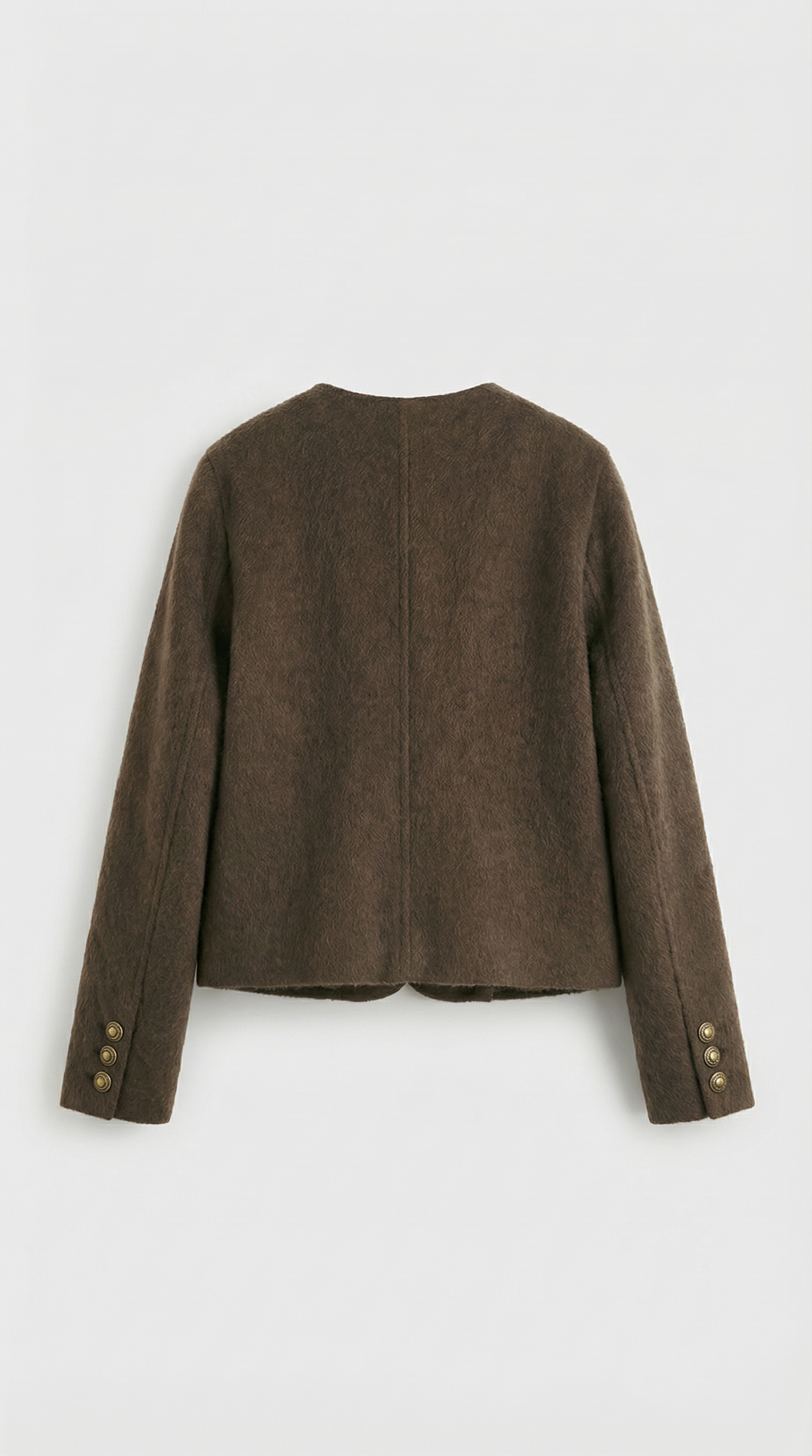 Belle - Wool & Cashmere Blend Jacket with a Boxy, Cropped Silhouette Brown