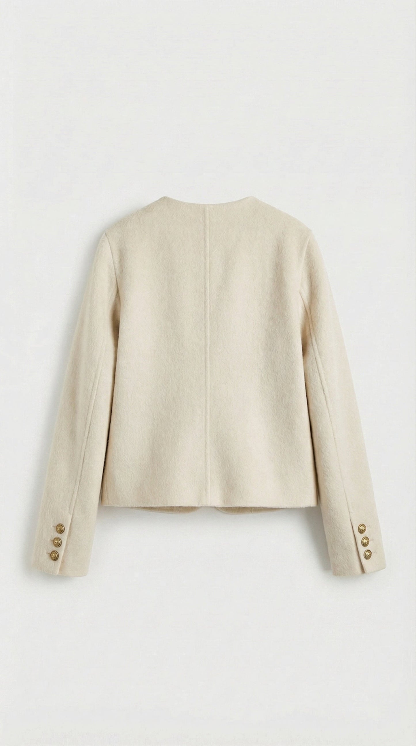 Belle - Wool & Cashmere Blend Jacket with a Boxy, Cropped Silhouette Beige