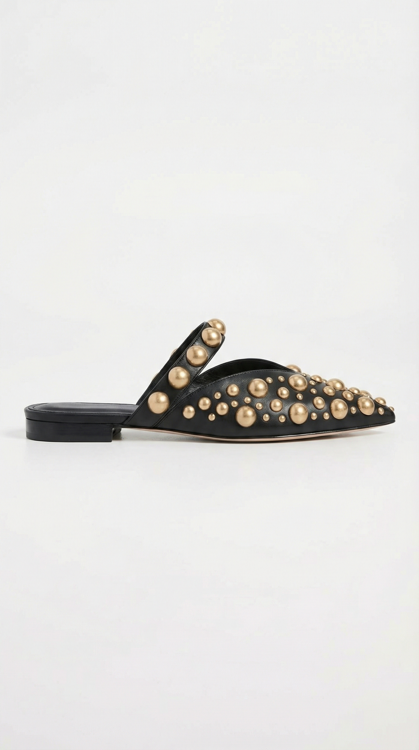 Elise - Black & Gold Extravagant Pointed Flats