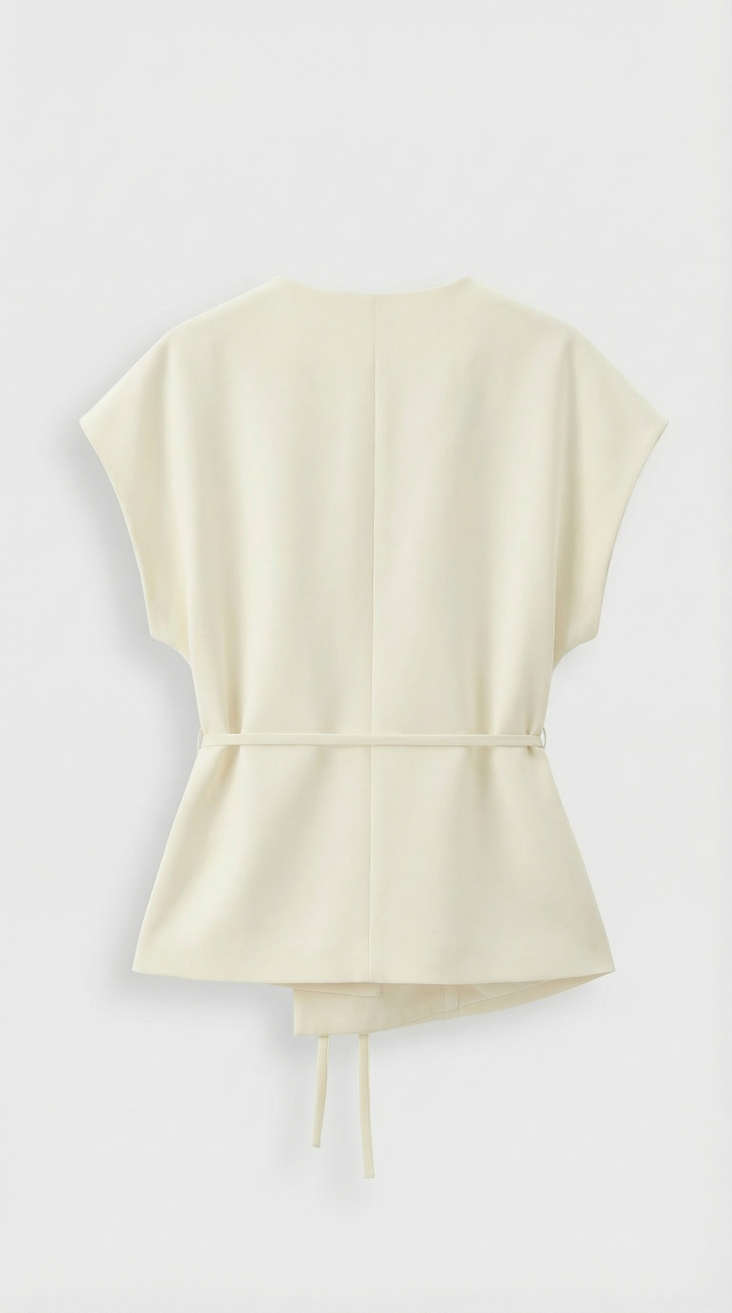 Epure - V-Neck Belted Sleeveless Top Ivory