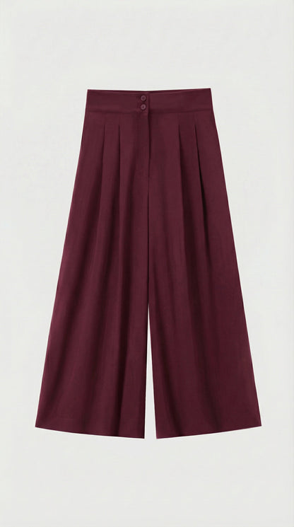Epure - Wide-Leg Tailored Trousers Burgundy