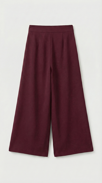 Epure - Wide-Leg Tailored Trousers Burgundy