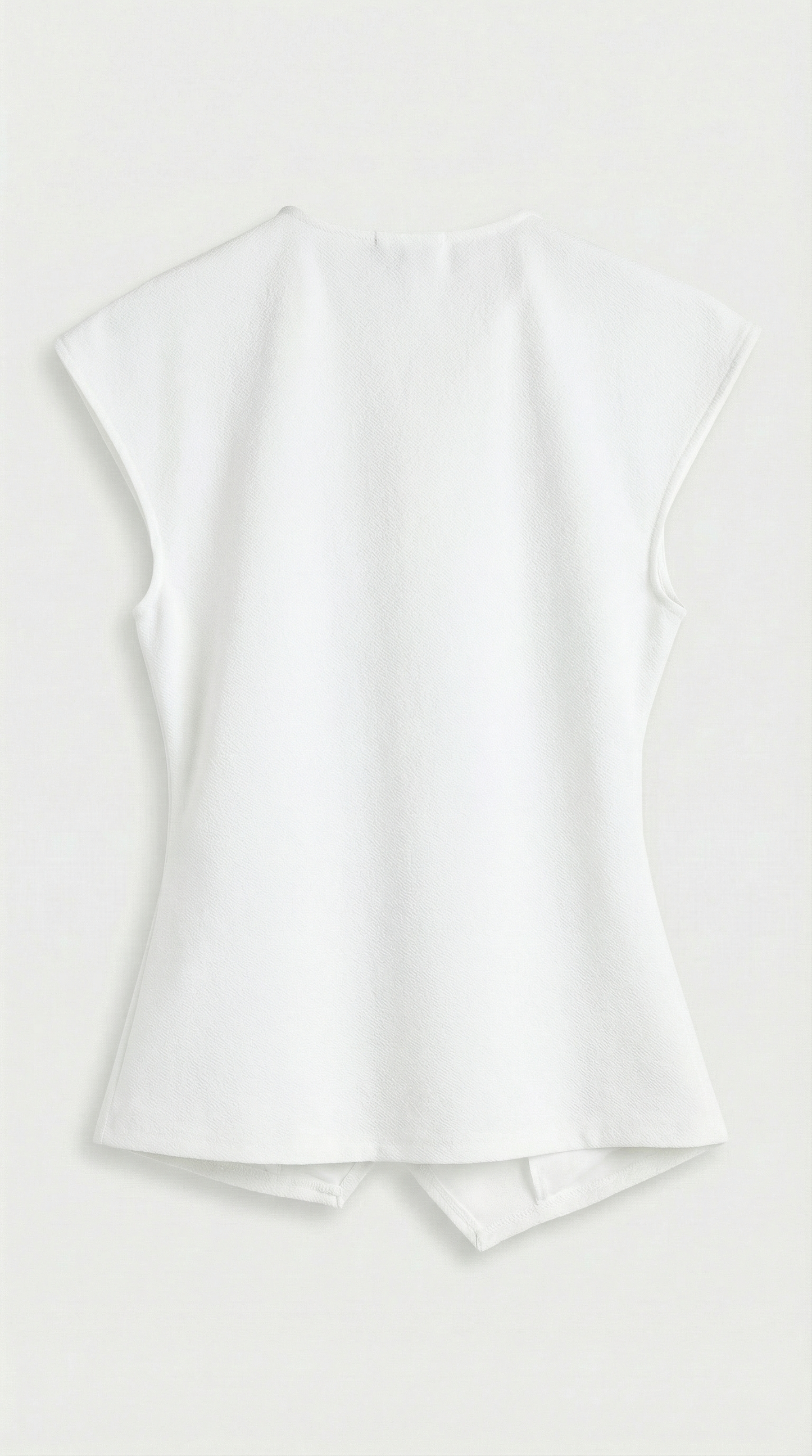 Liora - Ruched Pin-Accent Minimalist Top White