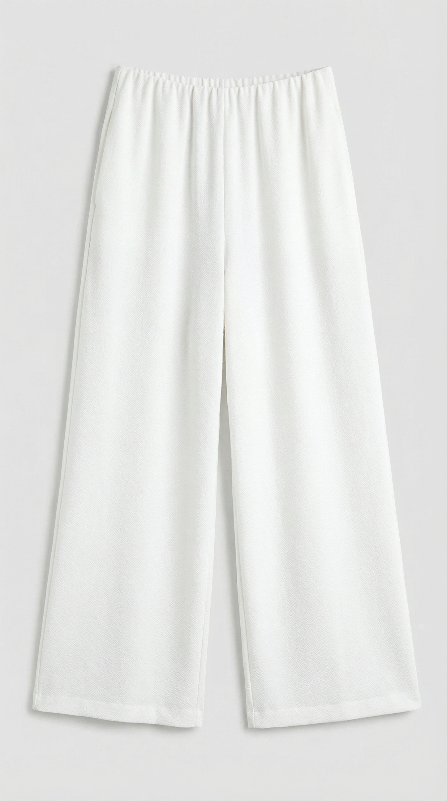 Liora - High-Waisted Fluid Wide-Leg Trousers White