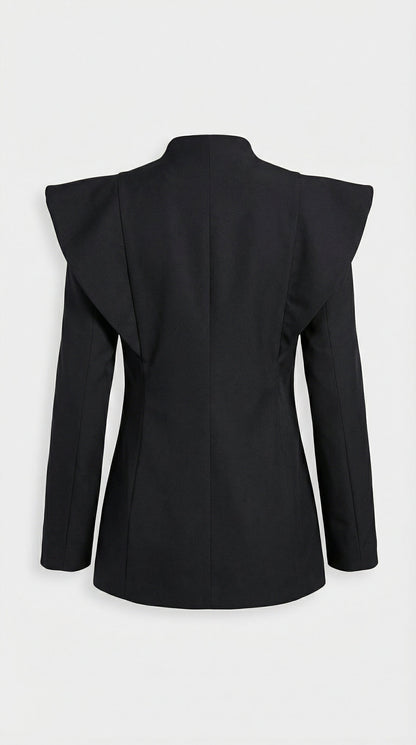 Aise - Avant-Garde Sculptural Cut-Out Blazer Black