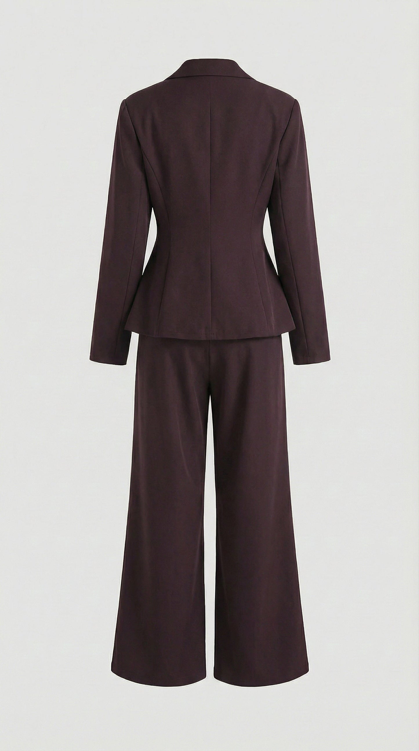 Formis - Sculptural V-Neck Blazer & Wide-Leg Trouser Set