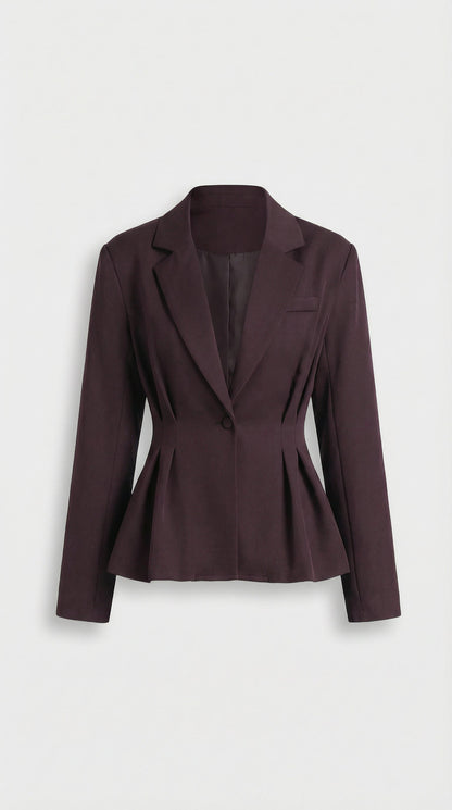 Formis - Sculptural V-Neck Blazer & Wide-Leg Trouser Set