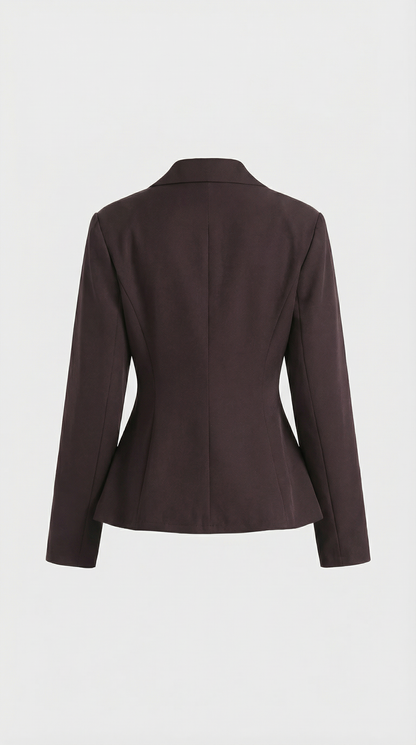 Formis - Sculptural V-Neck Blazer & Wide-Leg Trouser Set