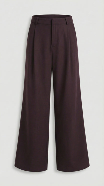 Formis - Sculptural V-Neck Blazer & Wide-Leg Trouser Set