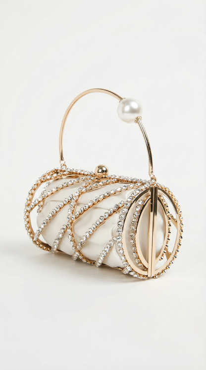 Celeste - Diamond-Encrusted Horizontal Barrel Clutch