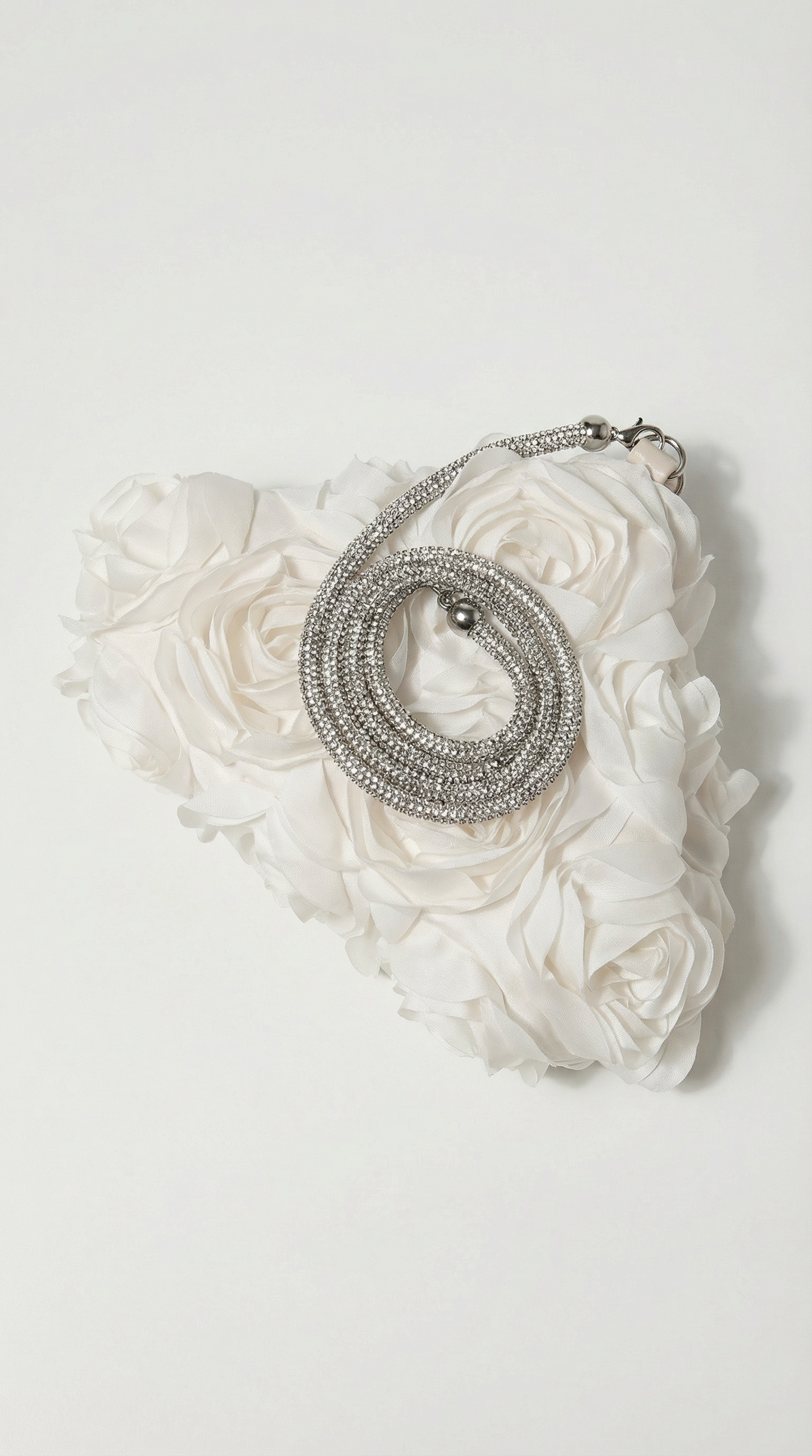 Isla - Romantic Floral Petal Evening Bag Beige