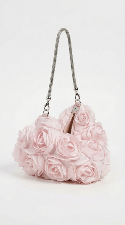 Isla - Romantic Floral Petal Evening Bag Pink