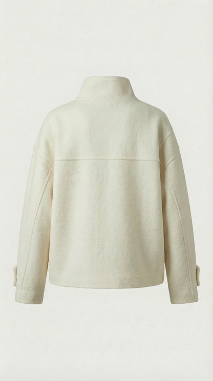 Aria - Double-Faced Wool Horn Button Short Coat