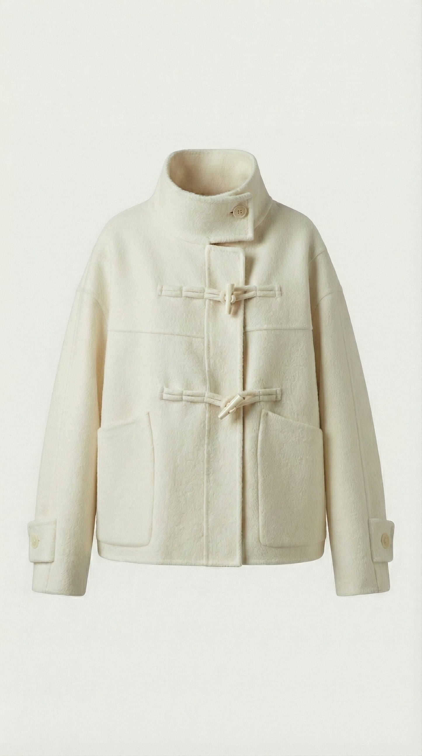 Aria - Double-Faced Wool Horn Button Short Coat