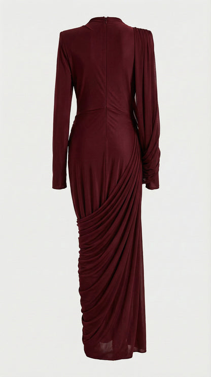 Naya - Elegant Vintage Spliced Ribbon Maxi Dress