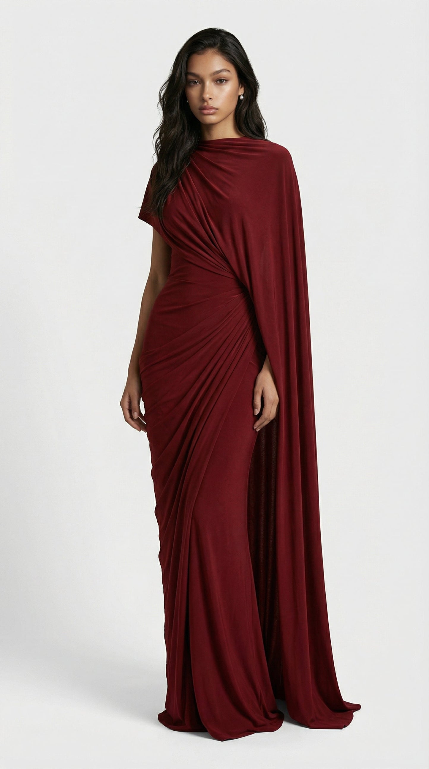Mira - Greek-Style Draped Wrap Maxi Dress