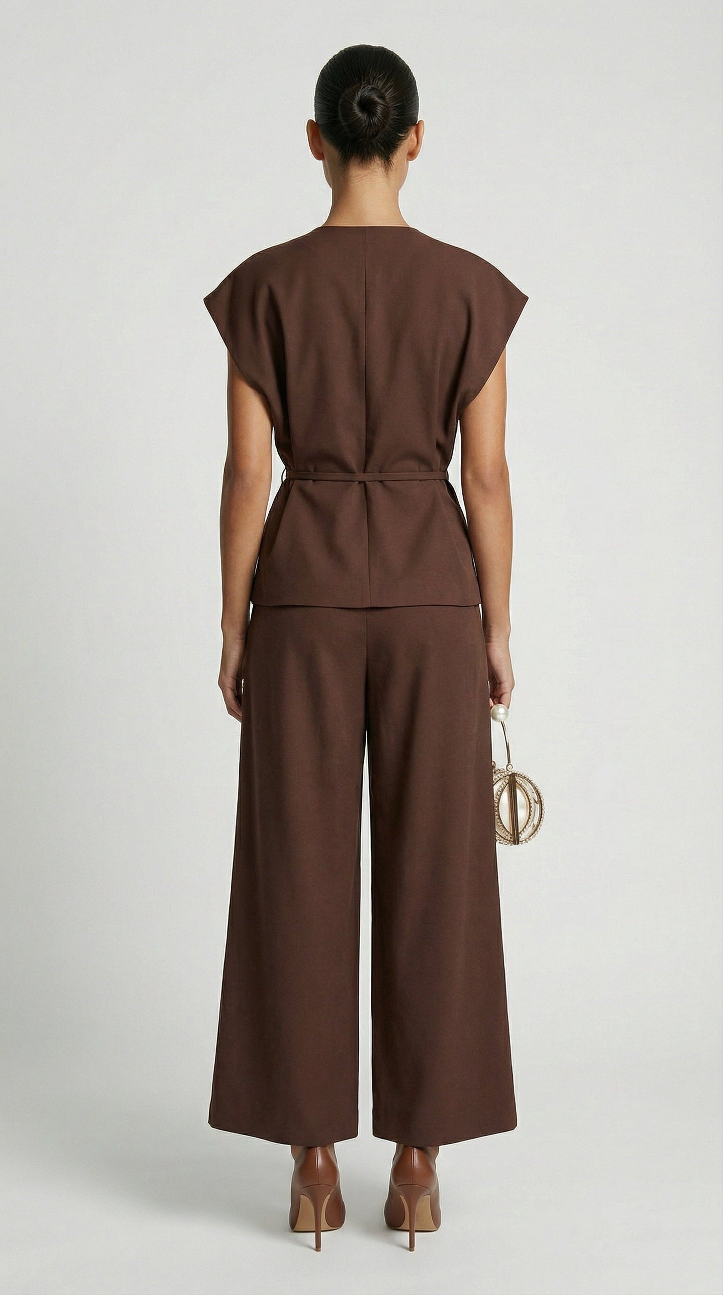 Epure - Wide-Leg Tailored Trousers Brown