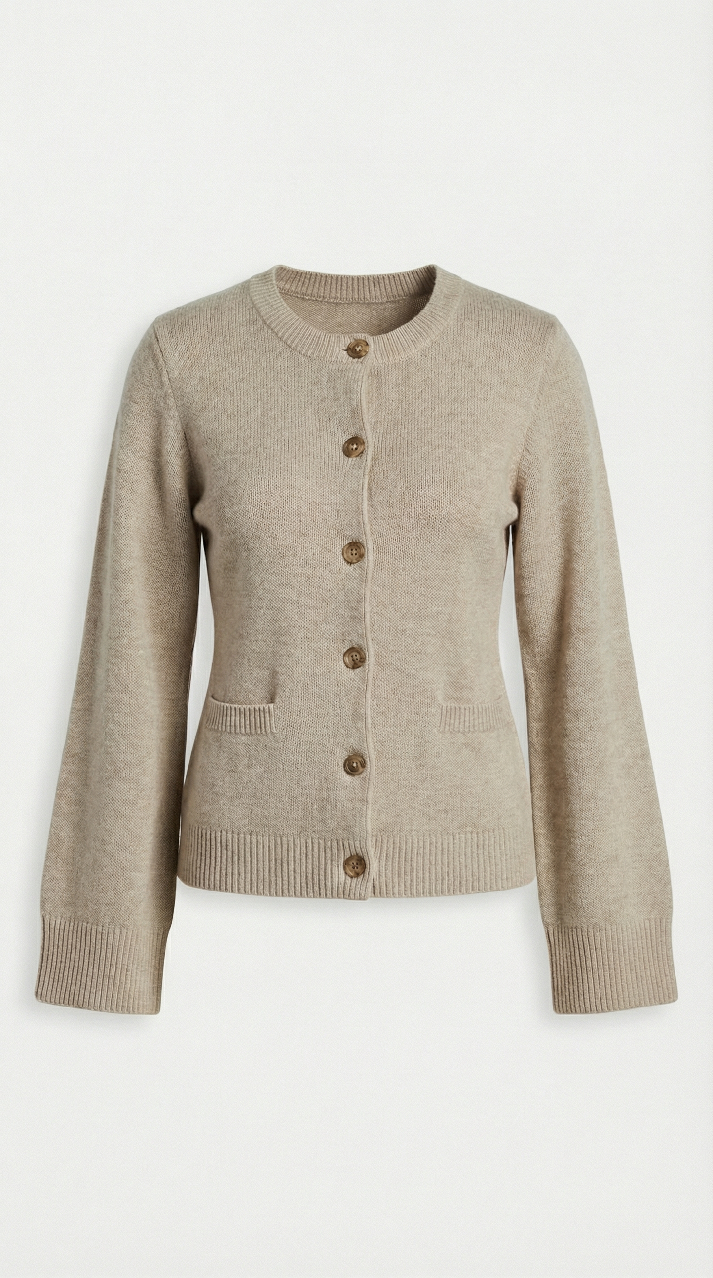 Kaya - Minimalist Soft-Knit Cardigan Beige