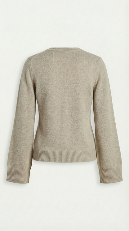 Kaya - Minimalist Soft-Knit Cardigan Beige