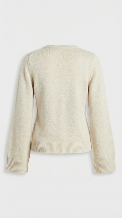 Kaya - Minimalist Soft-Knit Cardigan Ivory