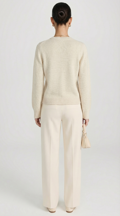 Kaya - Minimalist Soft-Knit Cardigan Ivory