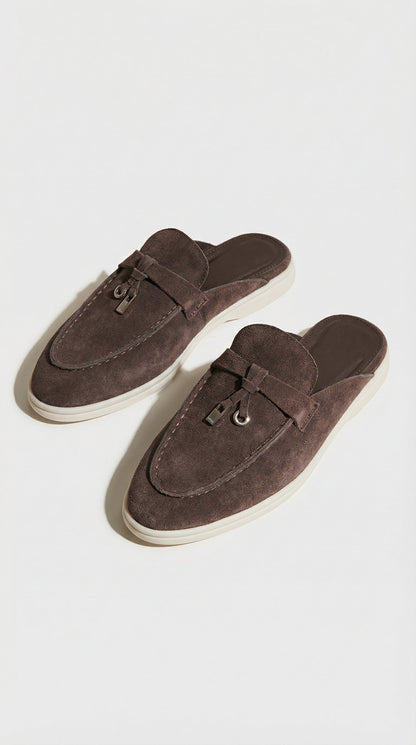 Sora - Natural Leather Slip-On Mules Brown