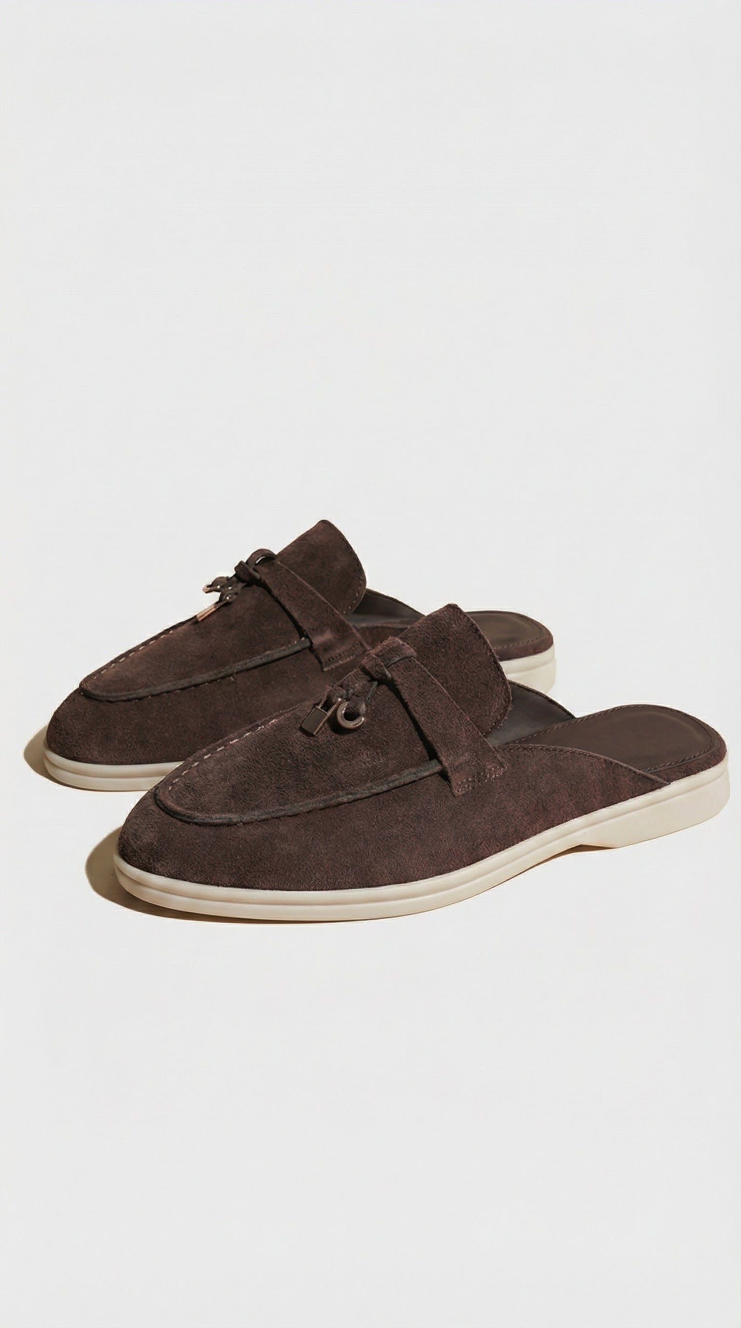 Sora - Natural Leather Slip-On Mules Brown