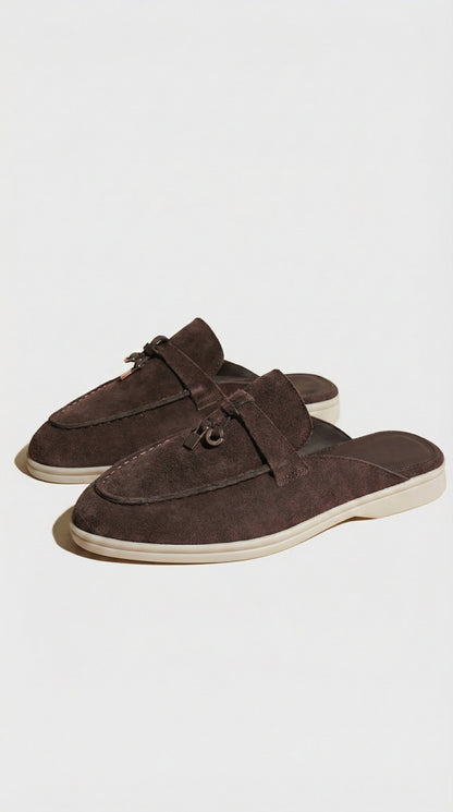 Sora - Natural Leather Slip-On Mules Brown