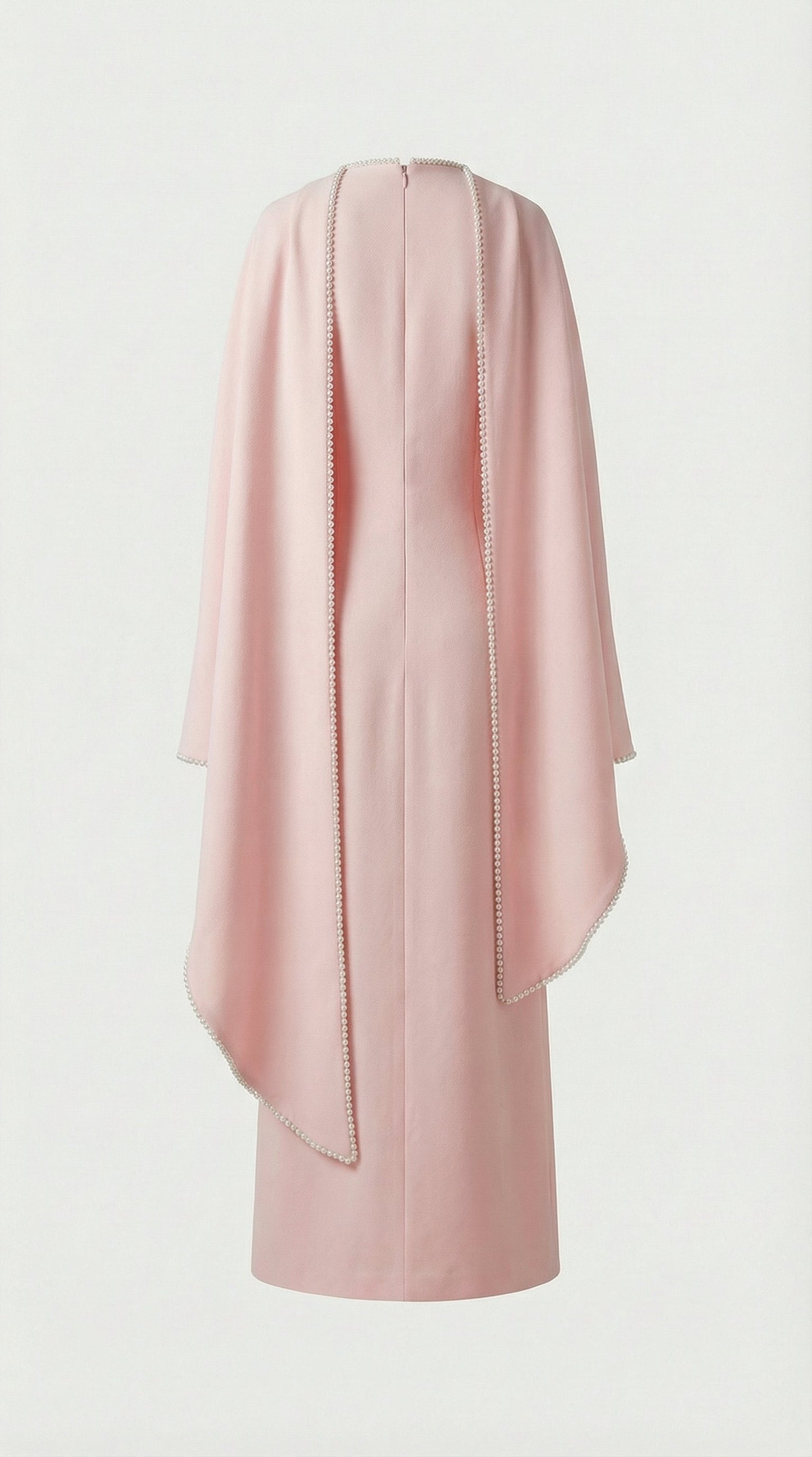 Lova - Heavy Beading Long Bell Sleeve Cape Gown