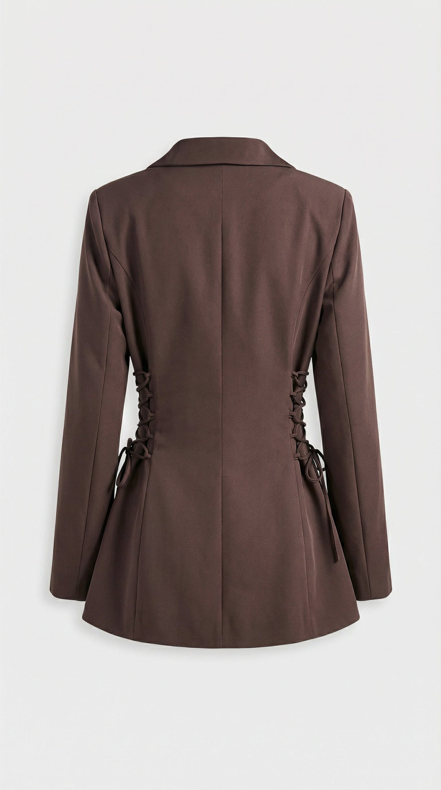 Misa - Coffee Brown Side Lace-up Blazer