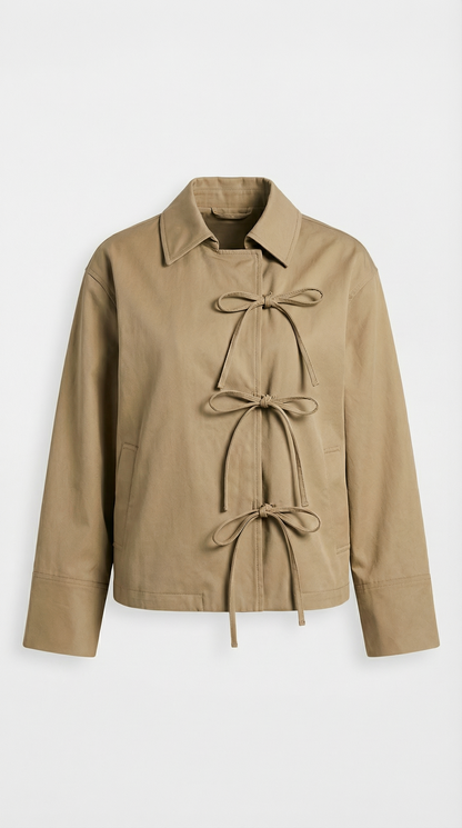 Zena - Stylish Bow Tie Loose Jacket
