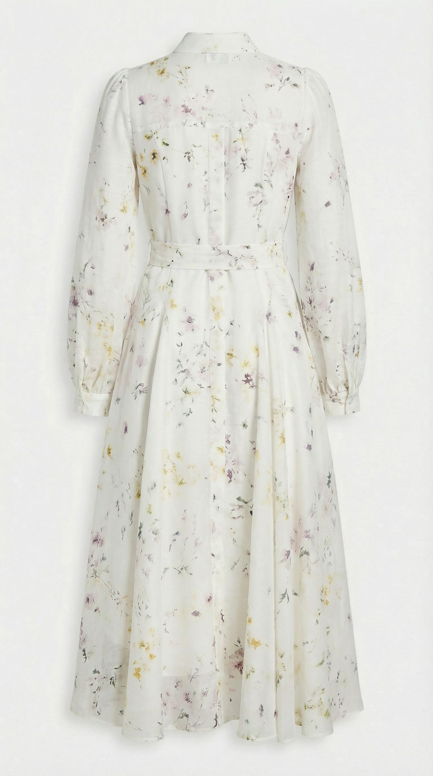 Runa - Printed Sheer Lace-Up Midi Dress
