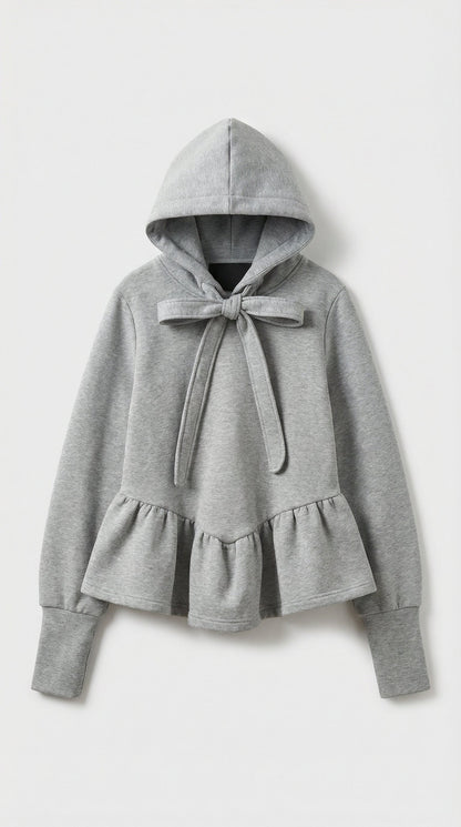 Sola - Y2K silhouette with Bow Accent Oversized Hoodie