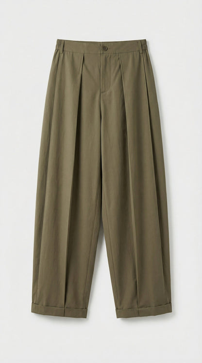 Nemi - High-Rise Flare Pants Green