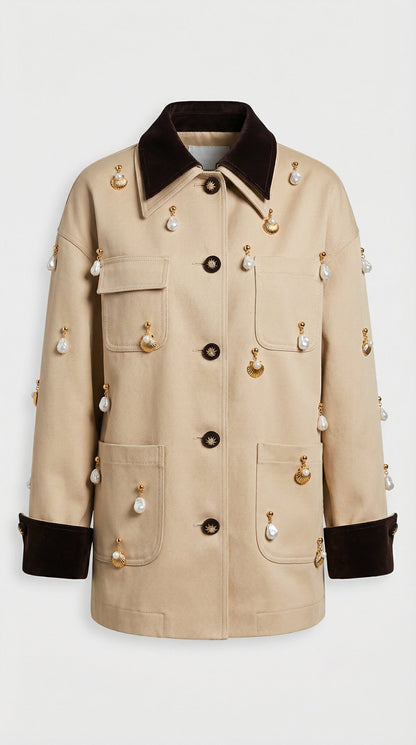 Veya - Pearl Embellished Contrast Jacket
